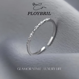 PLOYBRIL แหวนเงินแท้ Sparkling Ring สไตล์ใหม่ ขายดีเพชรอัญมณีมงคล แหวนเพชร แหวนปรับขนาดได้ วาเลนไทน์ J036