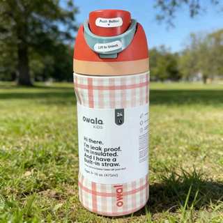 Minecraft Co-Branded Owala Bounce Water Cup 304 สแตนเลสนักเรียนแบบพกพาถ้วยผลไม้กลางแจ้งแบบพกพา Thermos ถ้วย