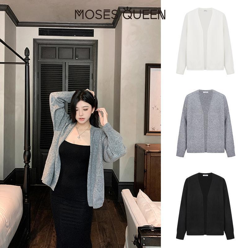 MOESSQUEEN ควีน ควีน ออฟ เมอร์ซี คาร์ดิแกนเสื้อกันหนาวอารมณ์อ่อนโยนและสะดวกสบาย เหมาะสมกับฤดูใบไม้ร่วงและฤดูหนาวปี 2025 #59701