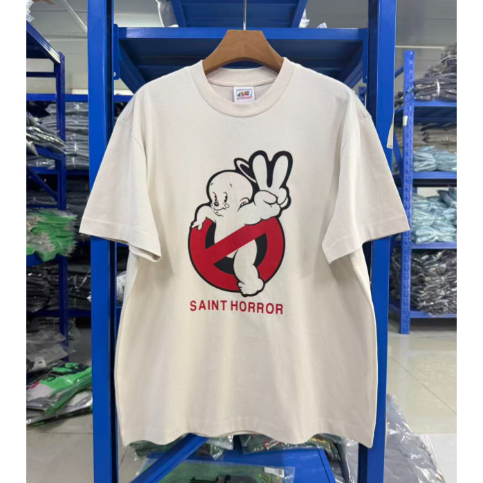 เสื้อยืดแขนสั้นพิมพ์ลายผีการ์ตูนตลก สำหรับทุกเพศ ทรงคลายComfortable T-shirt with Cartoon Ghost Print for All Genders – โปรปัง