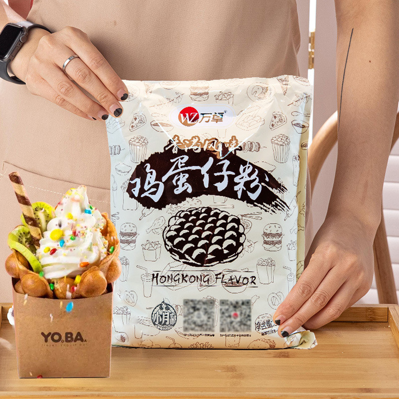 万卓港式鸡蛋仔粉蛋仔粉商用预拌粉港味专用鸡蛋仔原料家用松饼粉4-13Wanzhuo Hong Kong-style Egg Waffle Mix, Commercial Pre-mixed Powder, Hong Kong-style Egg Waffle Ingredients, Home-us