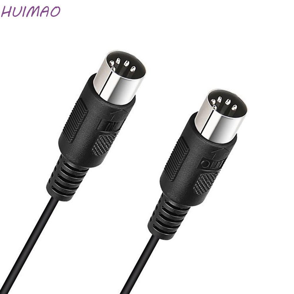HUIMAO MIDI สายหลายความยาว 5-Pin DIN Plug MIDI สายต่อ, สีดําชายชายชายชายทองแดงเพลงเกียร์เสียงสายต่อ 