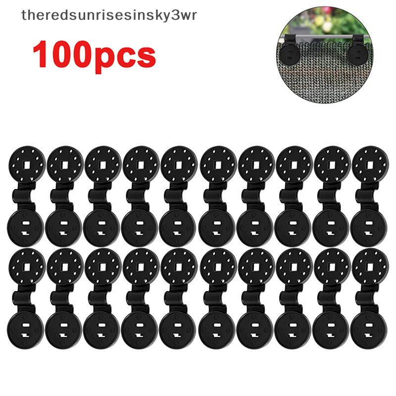 (the) 100 ชิ้นผ้าร่มพลาสติกคลิป Sun Shade สุทธิคลิปเรือนกระจกผ้า Fixing Clamps Grommet รั้วตาข่ายตะขอ (TH)