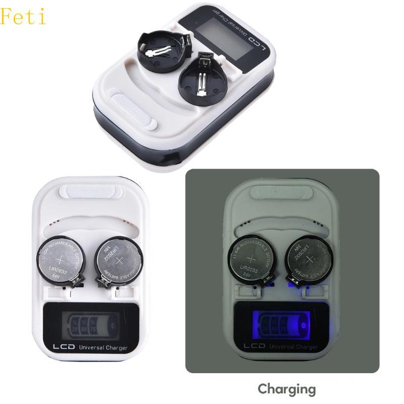 Feti 3 6V ปุ่ม LCD Charger Rechargeing สําหรับ LIR2016 LIR2025 LIR2032 ML2016 ML2025 ML2032 ตัวบ่งชี