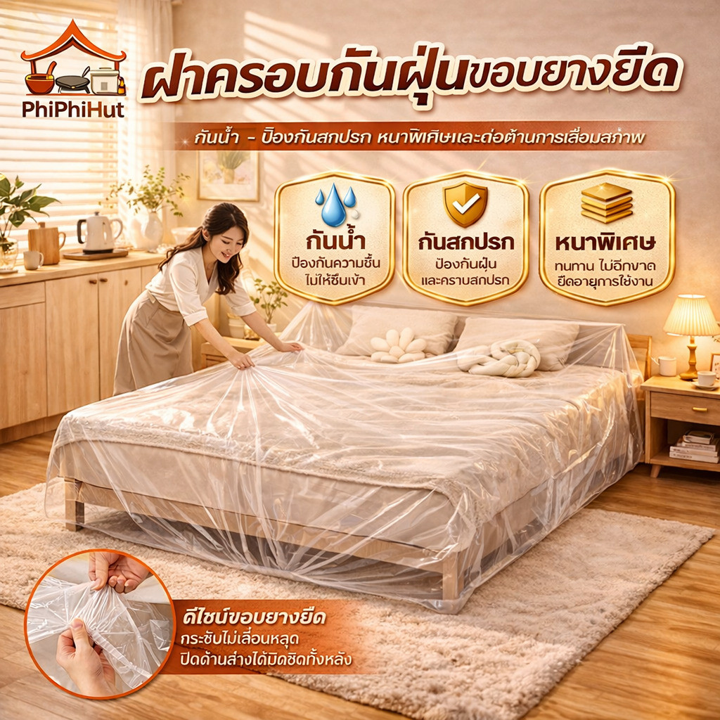 【กันน้ำ กันสกปรก】PPH ผ้าคลุมกันฝุ่นแบบรูดสายขนาดใหญ่และหนา ผ้าคลุมกันฝุ่น / ปลอกกันฝุ่น / ผ้าคลุมเฟอร์นิเจอร์