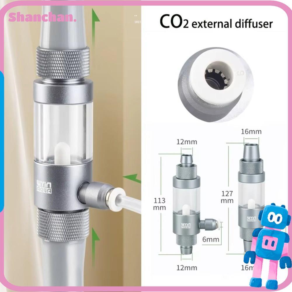 SHANCHAN CO2 เครื่องพ่นยาภายนอก, Anti Reflux Observable Aquarium CO2 Diffuser, ติดตั้งง่าย Quick ใส่