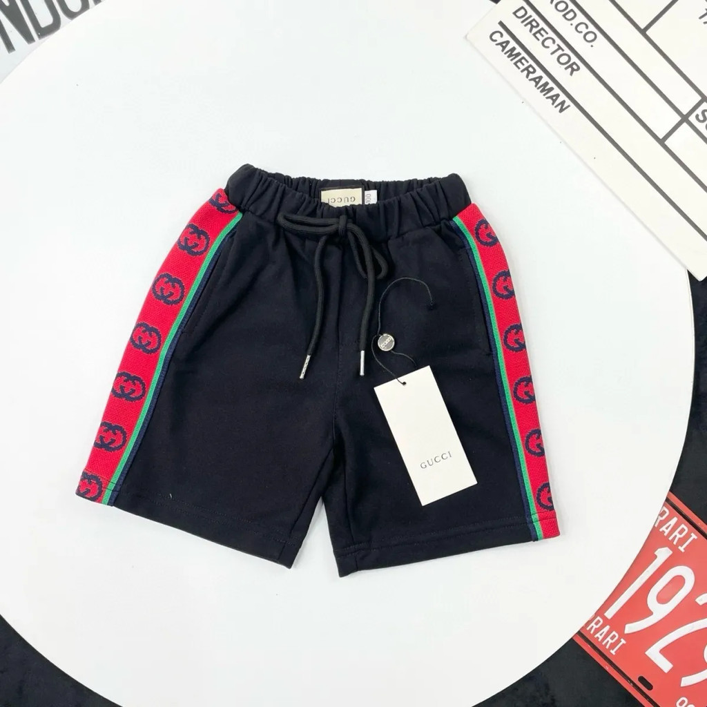 GUCCI8024 Pants Boys Shorts Cropped Pants Webbing Shorts