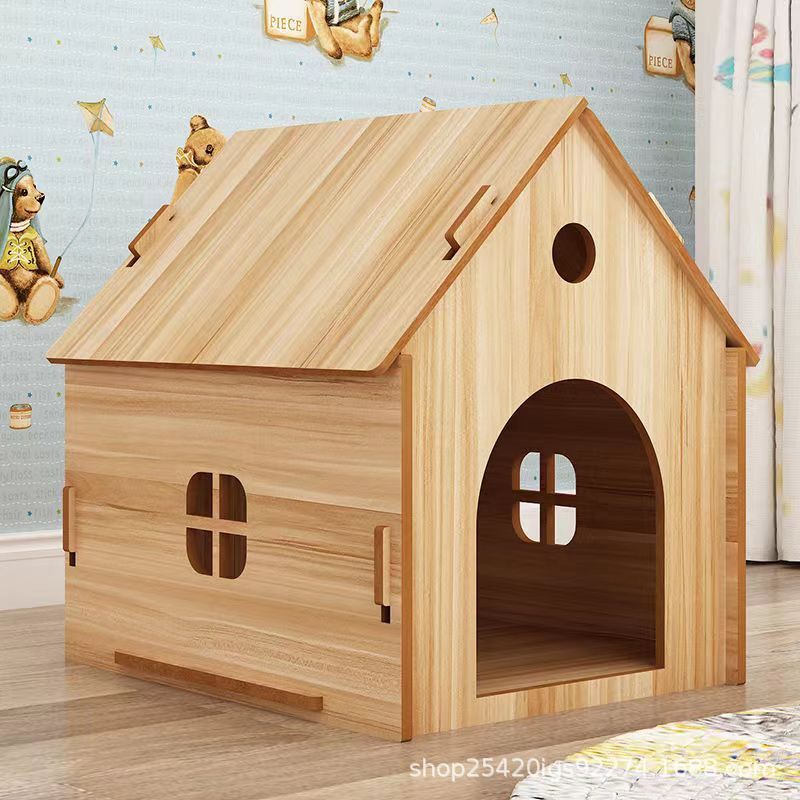 บ้านแมว Four Seasons Universal Kennel Winter Warm Wooden Dog House Cat House Dog House Outdoor Woode