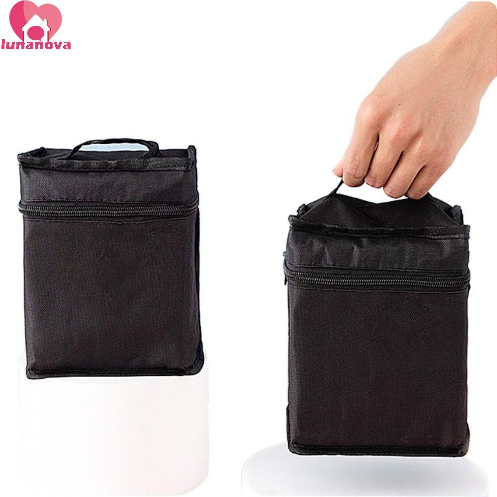 LUNANOVA Art Marker Pen Storage Bag, Canvas Square Marker Pen Organizer, Professional Folding Zipper