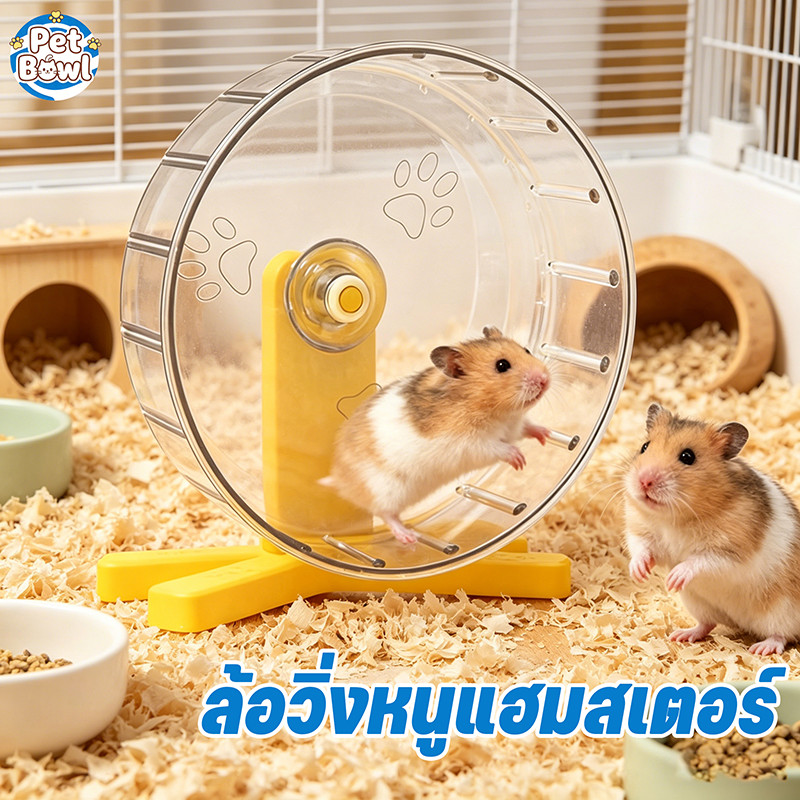 ล้อวิ่งหนูแฮมสเตอร์ วงล้อแฮมสเตอร์ ออลอิน วงล้อวิ่ง วัสดุพีซี เงียบ เสถียร กว้าง ถอดแยกง่าย
