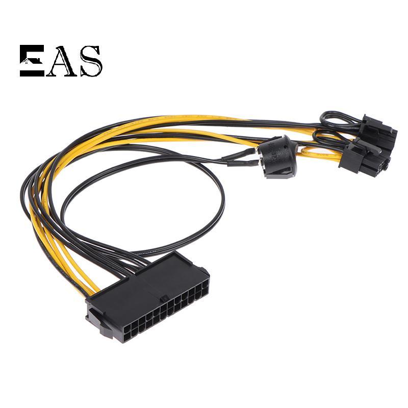 [EA] 24Pin to Dual 6+2 Pin 8 Pin พร้อมสายสวิตซ์เปิดปิด 6Pin 8Pin Male to 24 Pin TH