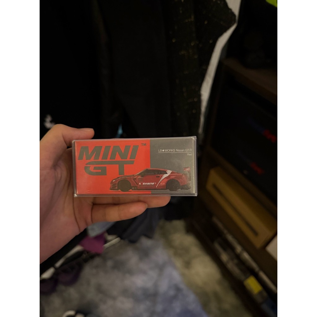 MINIGT 1/64 345号★WORKS Nissan GT-R R35 Type 2, Rear Wing ver 3 , LB Work Livery 2.0 สีแดง LBWK ไส้เล