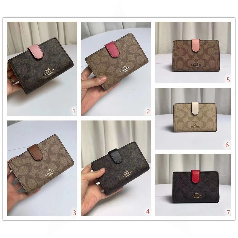 Wallet F23553 กระเป๋าสตางค์ใบสั้น ผู้หญิง กระเป๋าสตางค์หนัง Y8H9U32F