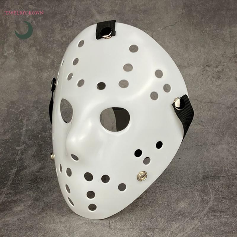 หน้ากาก Jason สีขาว New Freddie Vs. All White Pure White Jason หน้ากากตลกน่ากลัวสําหรับวันฮาโลวีน [V