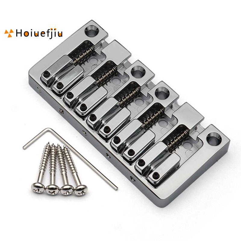 Houefjiu5-String Electric Bridge Flipping Saddle String Spacing 16.5 มม.ก้นผ่านสะพานคงที่เงิน