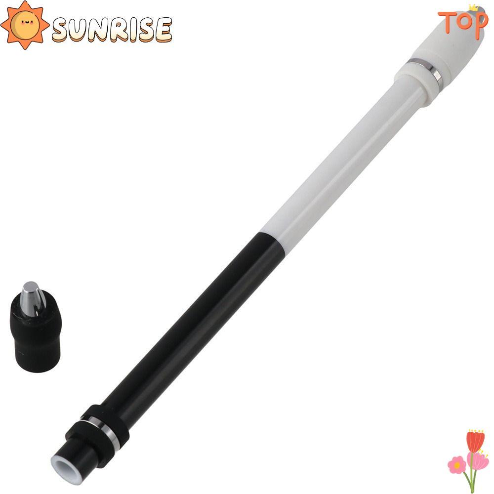 SUNRISE Spin Pen, Black PC Pen Spinning, สํานักงานเคลือบกันลื่นแบบยาวสีขาว