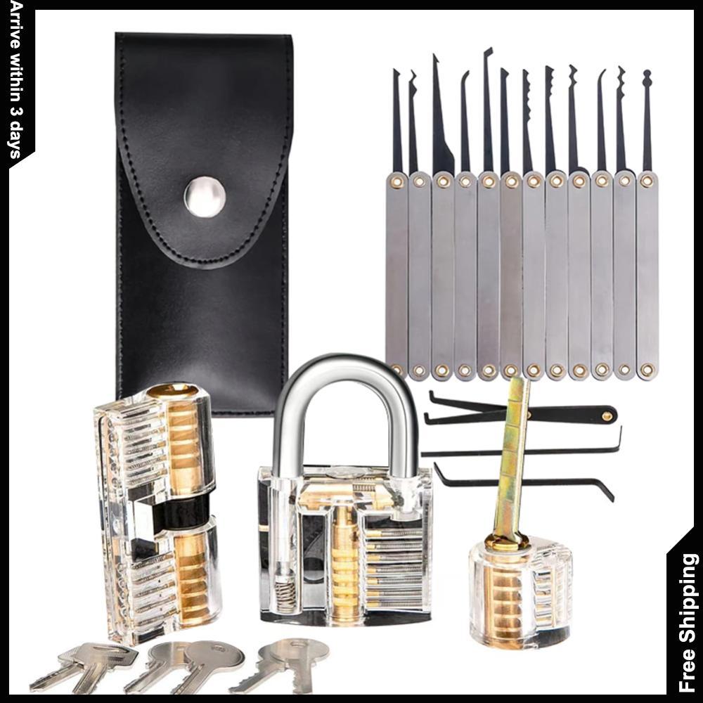 ปลดล็อคล็อค Practice Lock Pick Set Key Extractor Removing Hooks ฮาร์ดแวร์