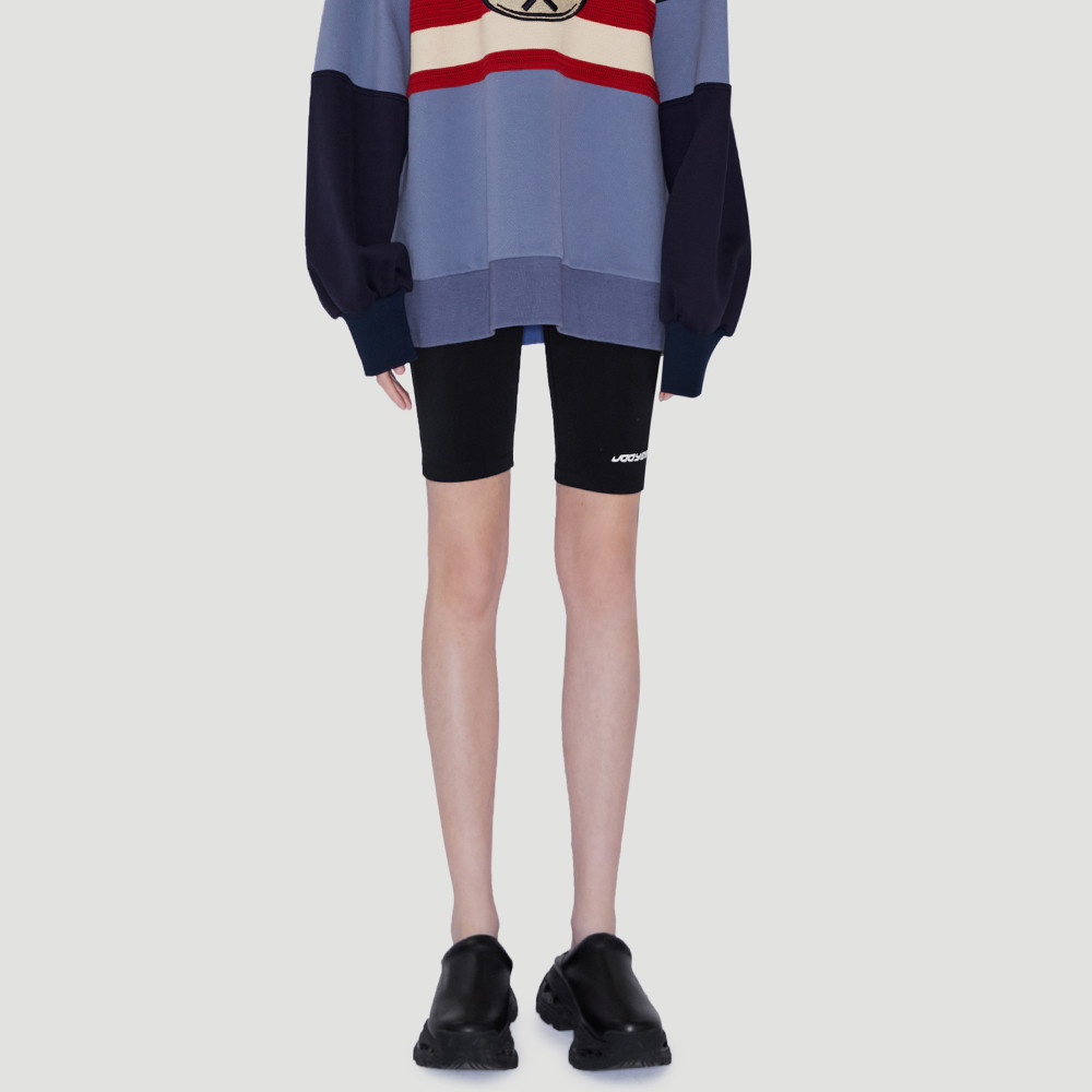 UOOYAA กางเกงปั่นจักรยานเอวสูงสั้น สไตล์ใหม่ สีดำ ทรงผอม