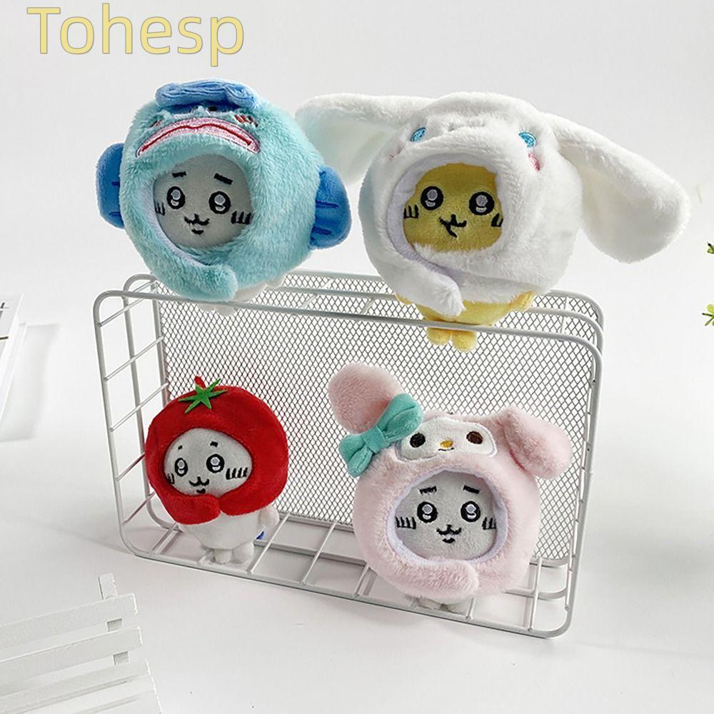 TOHESP Chikawa ตุ๊กตา, หมวก Cinnamoroll Chikawa Hachiware Usagi Hachiware ตุ๊กตาตุ๊กตา, จี้กระเป๋ามิ