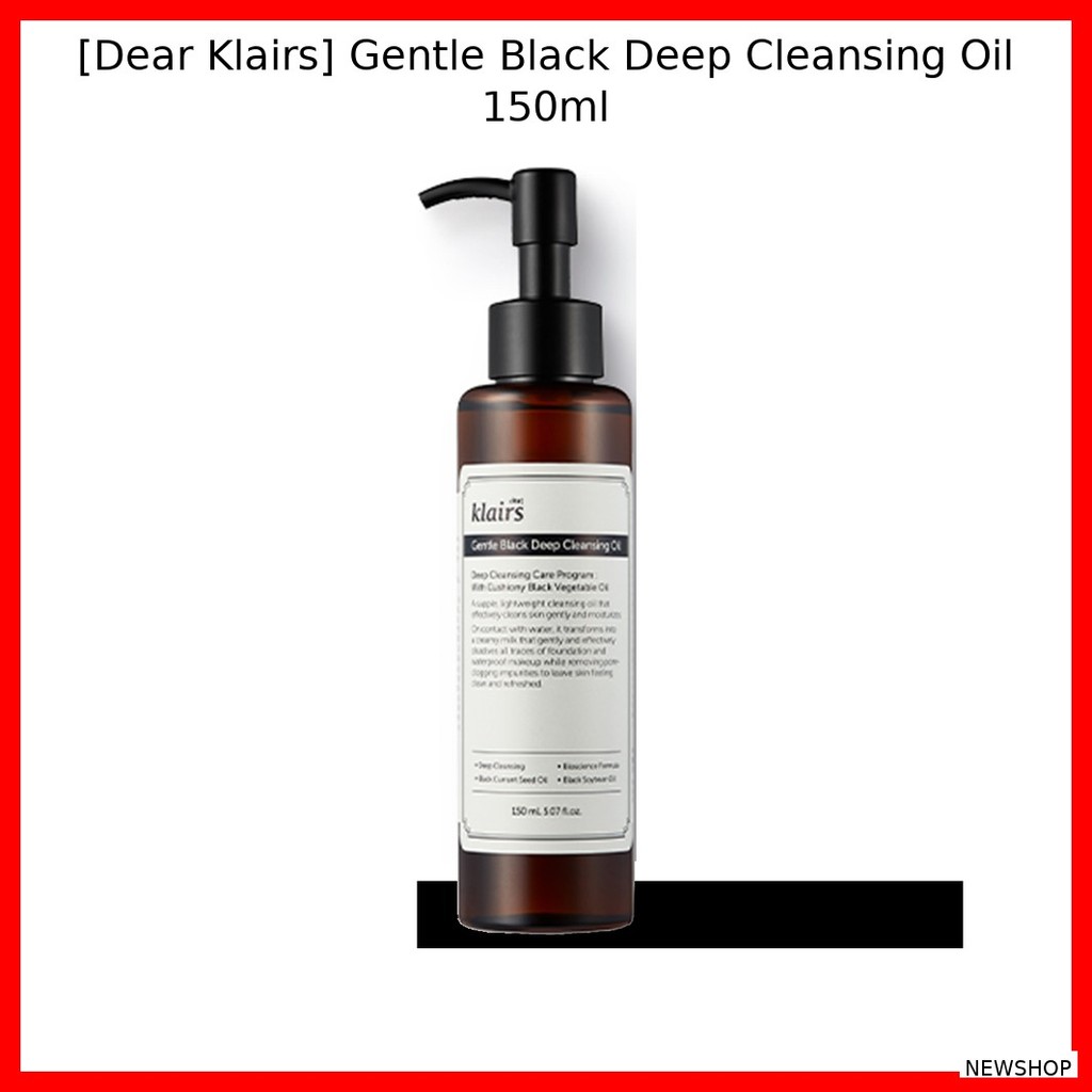 [Dear Klairs] Gentle Black Deep Cleansing Oil 150ml / อ่อนโยน Hydrating by NEWSHOP