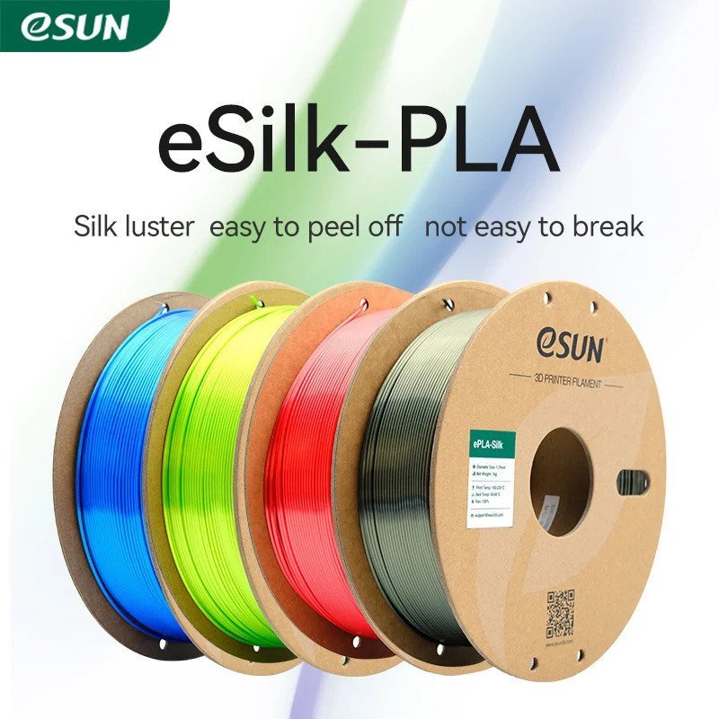 ESUN ผ้าไหม PLA 3D เครื่องพิมพ์เส้นใย 1.75mmt 1KG Spool คุณภาพสูงสําหรับBambu lab3D เครื่องพิมพ์