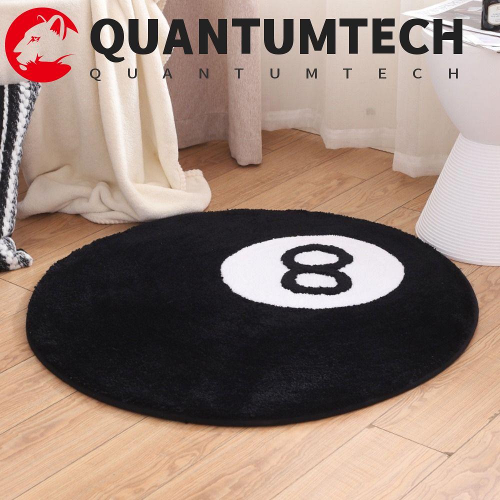 QUANTUMTECH 8 Ball พรม,รอบ Plush 8 Ball พรม, Creative Soft Skin Friendly Anti-slip 8 Ball Mat Hoom D