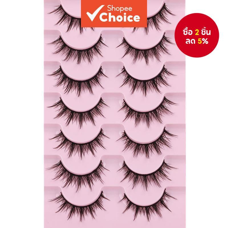สไตล์ดอกทานตะวัน 8D Mango Lashes (7 คู่) – ขนตาธรรมชาติมังสวิรัติแบบนุ่ม, ดรามาติค Wispy Extension ส