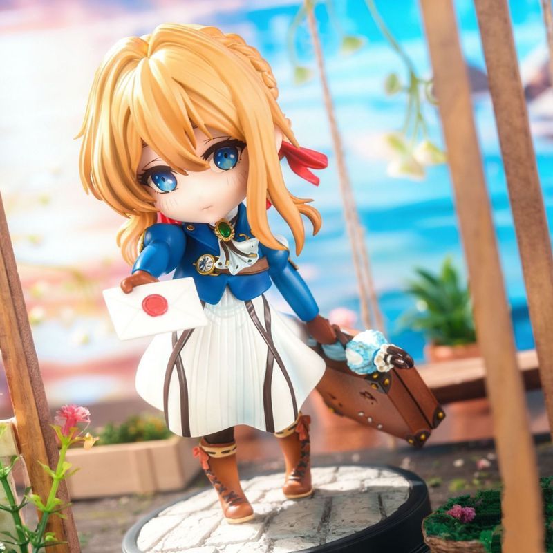 Violet Evegarden อะนิเมะตัวละครรุ่น Q รุ่นตุ๊กตาสีม่วงตกแต่งน่ารัก Little Lolita สองมิติอะนิเมะตุ๊กตาตกแต่ง