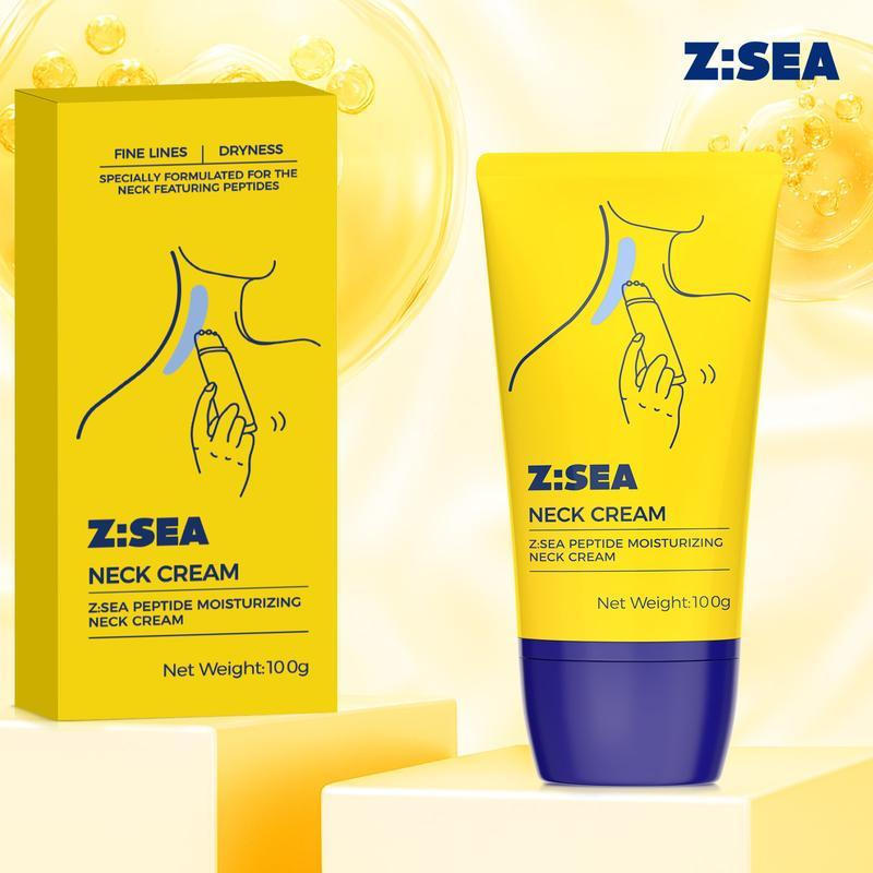 ZSEA Peptide Moisturizing Neck Cream 100g - Plant Squalane for Dry Lines, Liquid Formula for Quick A