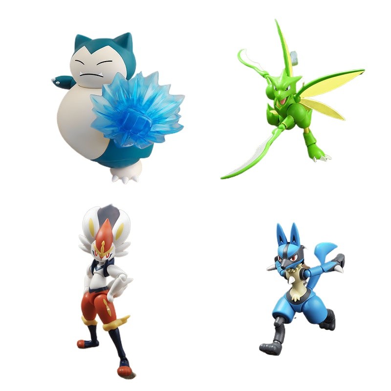 Blokees Pokemon Original Snorlax Lucario Cinderace Scyther การ์ตูนและอะนิเมะ Action Figure ตกแต่งของ