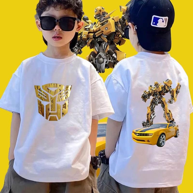 COD (Ho Chi Minh)DREAMY BABY Bumblebee ผ้าฝ้ายพิมพ์ลายคู่สําหรับเด็กอายุ 3 ถึง 13 ปี เสื้อยืดเด็ก