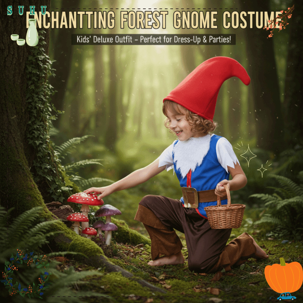 ชุดคอสเพลย์ SUHU Seven Dwarfs Gnome สำหรับเด็ก เรื่องเล่ามหัศจรรย์ในวันคริสต์มาสและชุดเอลฟ์