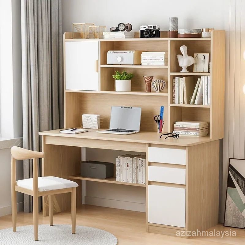 Multipurpose Study Office Desk with Cabinet Drawers and Shelves Computer Desk Desk for Home Office