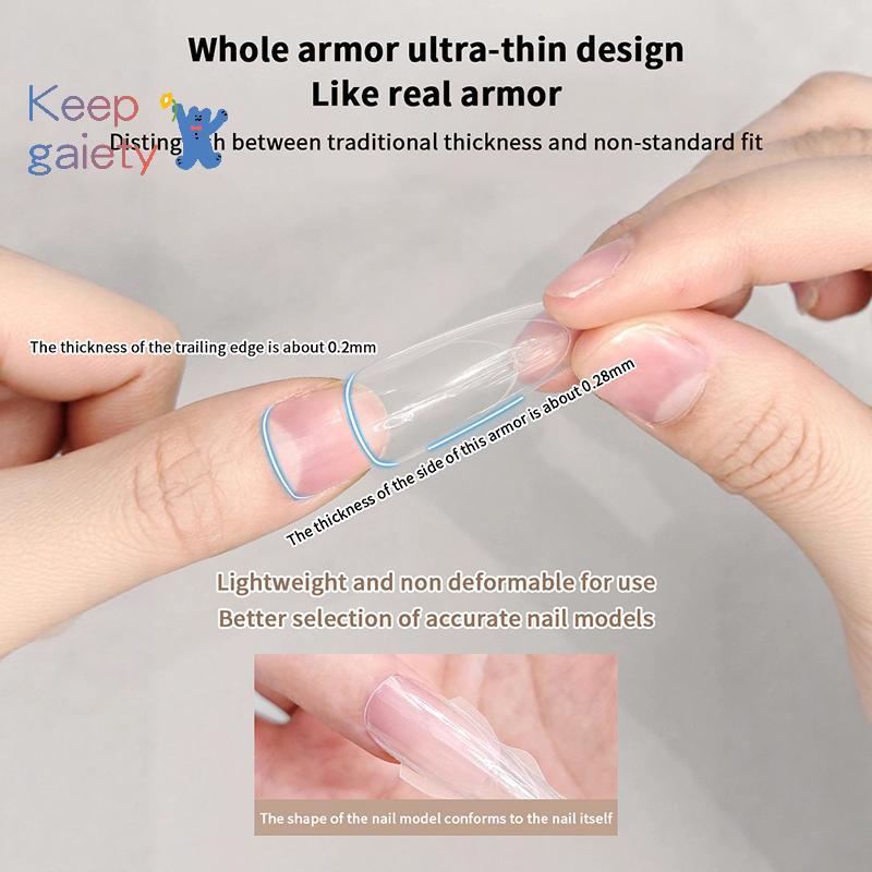 [Keepgaiety-t] 180 ชิ้น/กล่องแซนวิช Dual Nail Forms 15 ขนาด Extensions-Dual Forms Coffin Almond Nail