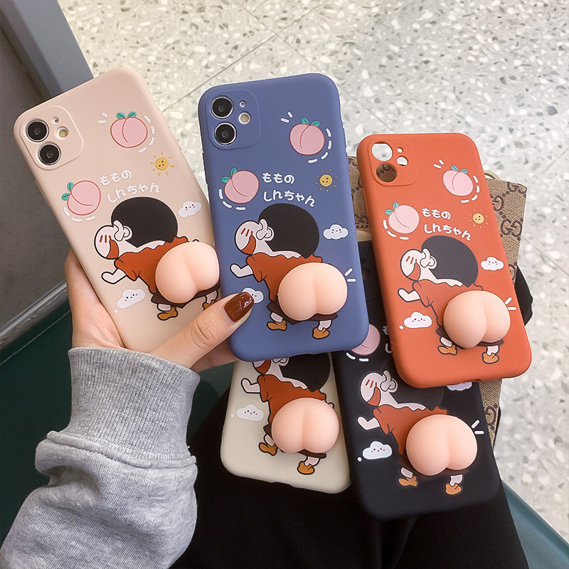 เคส 425 degree เคส 425 425 degree case Crayon Shin-Chan Ass Apple Silicone เคสโทรศัพท์น่ารัก
