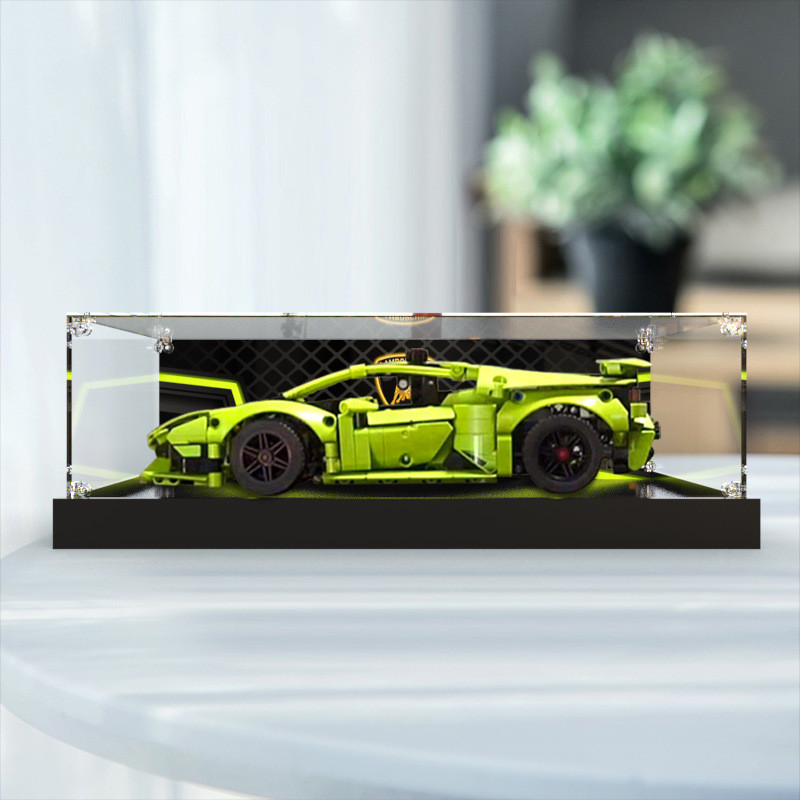 เหมาะสําหรับเลโก้ 42161 ลัมโบร์กีนี แข่งกลุ่มกลกล่องแสดงอะคริลิสถานีนิทรรศการสูงกล่องเก็บรูป