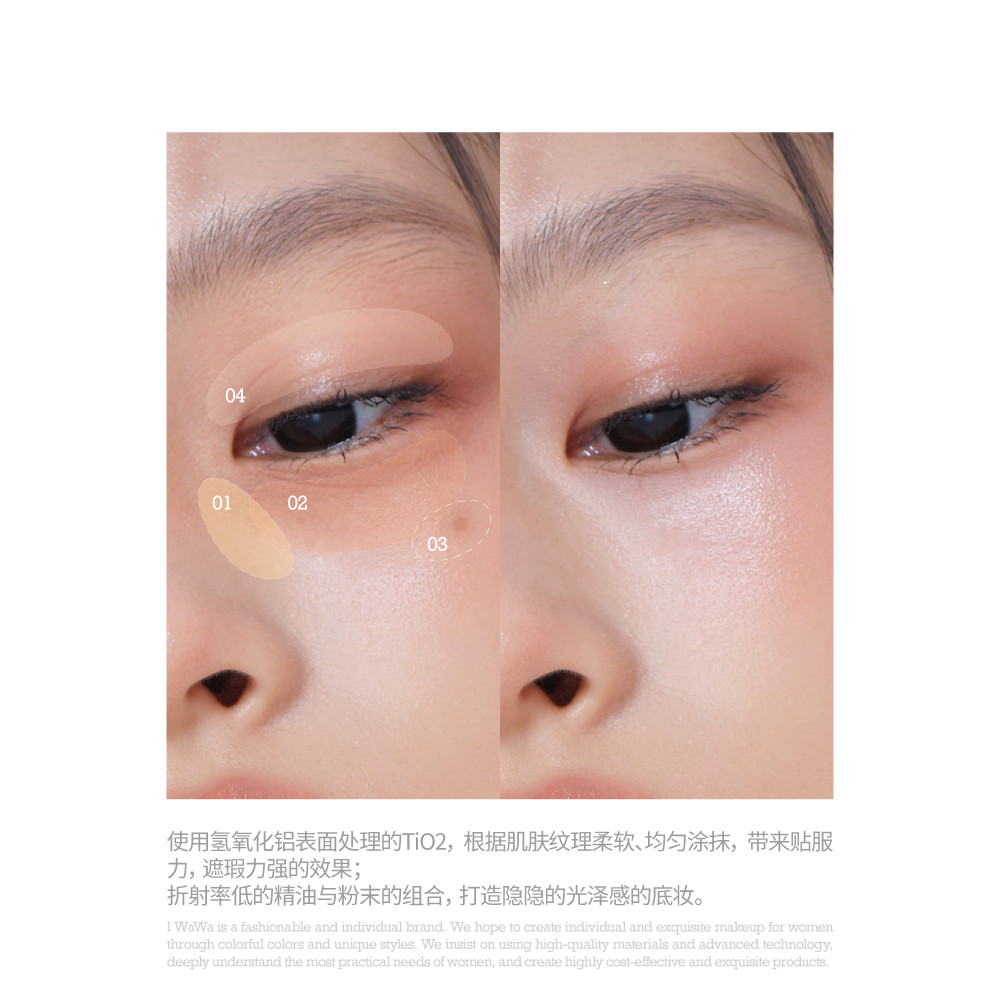 คอนซีลเลอร์ concealer Iwawa Eva คอนซีลเลอร์ Palette คอนซีลเลอร์สี่สี Brightening Highlighting คอนซีล
