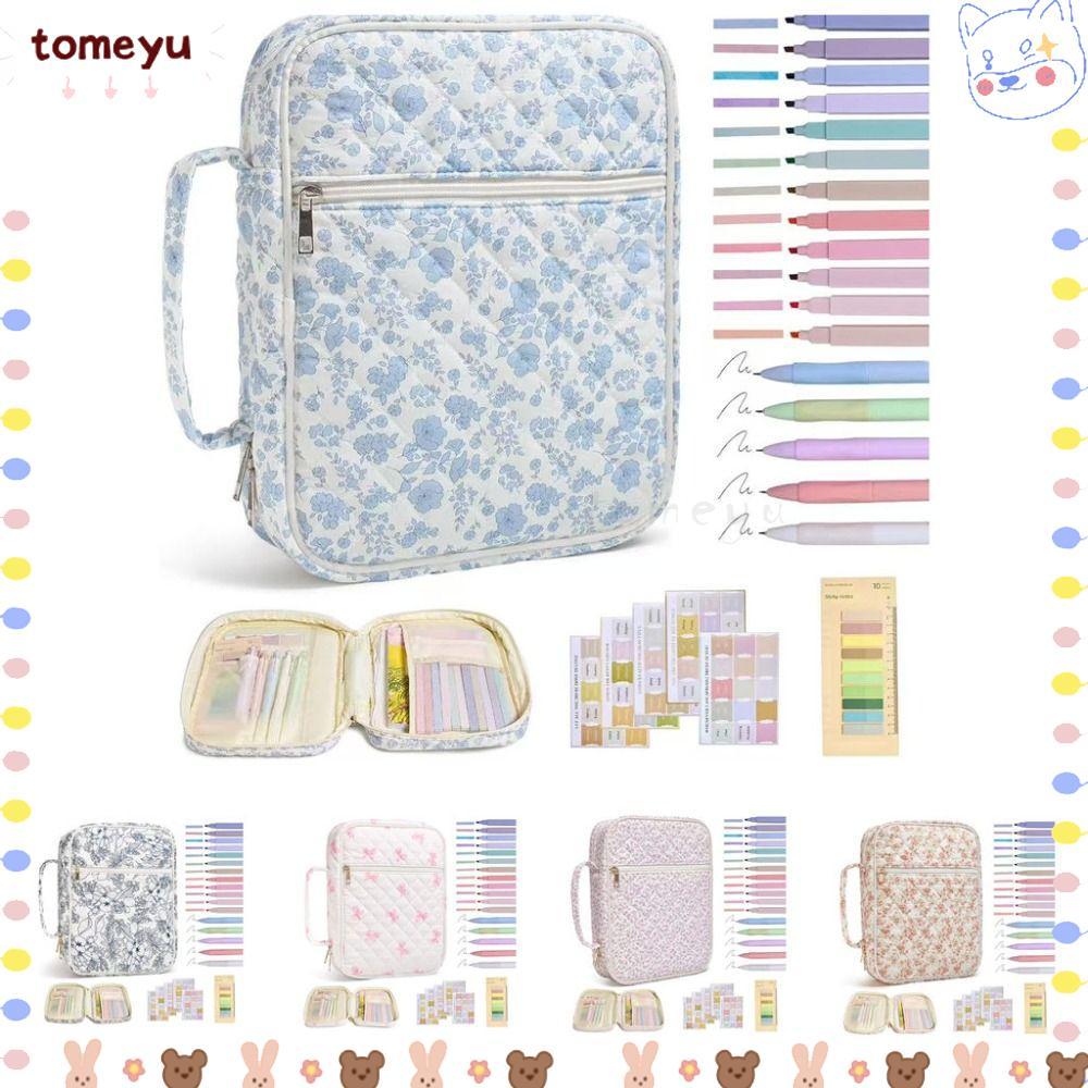 TOMEYU Bible Cover Bag, Handle Zipper Pocket Bible Cover , Floral Design Storage Bags Church