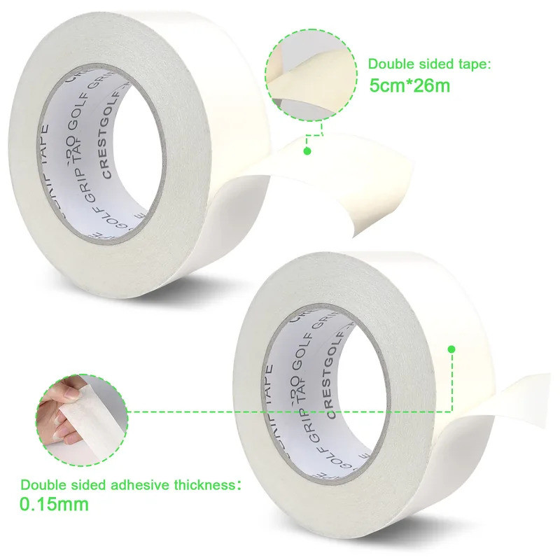 Golf Grip Tape Roll 50mm x 16 Yards / 50mm x 28 Yards Premium Solvent Activated Double Sided Tape fo