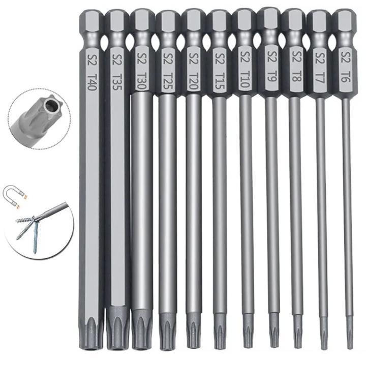 11 /12 Torx ชุดดอกสว่านกลวง 50/75/100มม. T5-T40ชุดหัวไขควงดอกไขควง