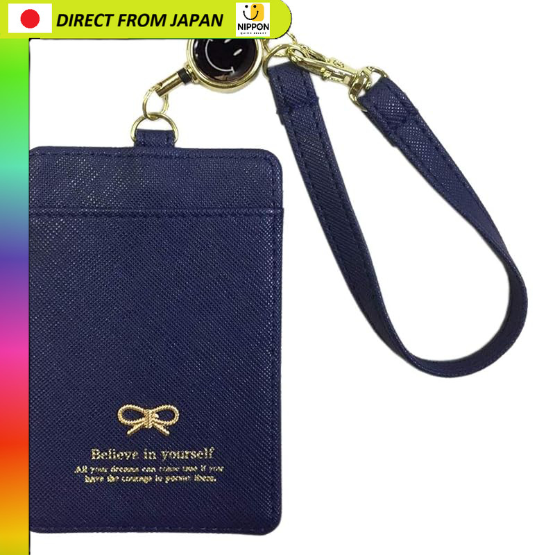 【From Japan】
Gizelle Pass Case With Reel for Women Double-Sided IC Card Holder Employee ID Card Case