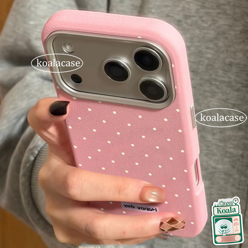 เคสไอโฟน11สำหรับiPhone 17 16 11 14 15 12 13 Pro Max air 14 16 15 7 8 Plus X XR XS SE 2 3เคสหนังนิ่มลายจุดกลมสีเหลืองหวาน