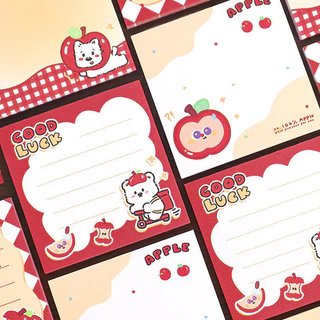 50 แผ่นจองการ์ตูน Apples Series Non-Sticky Notes แผ่นบันทึกแบบพกพาสําหรับนักเรียน