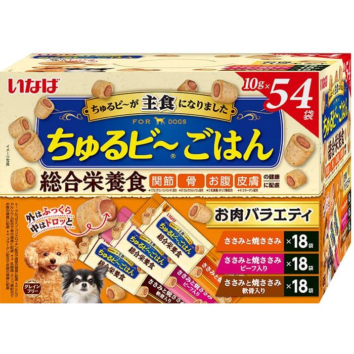 Inaba Churu Creamy Treats for Dogs - Meat Variety, 10g x 54 bags