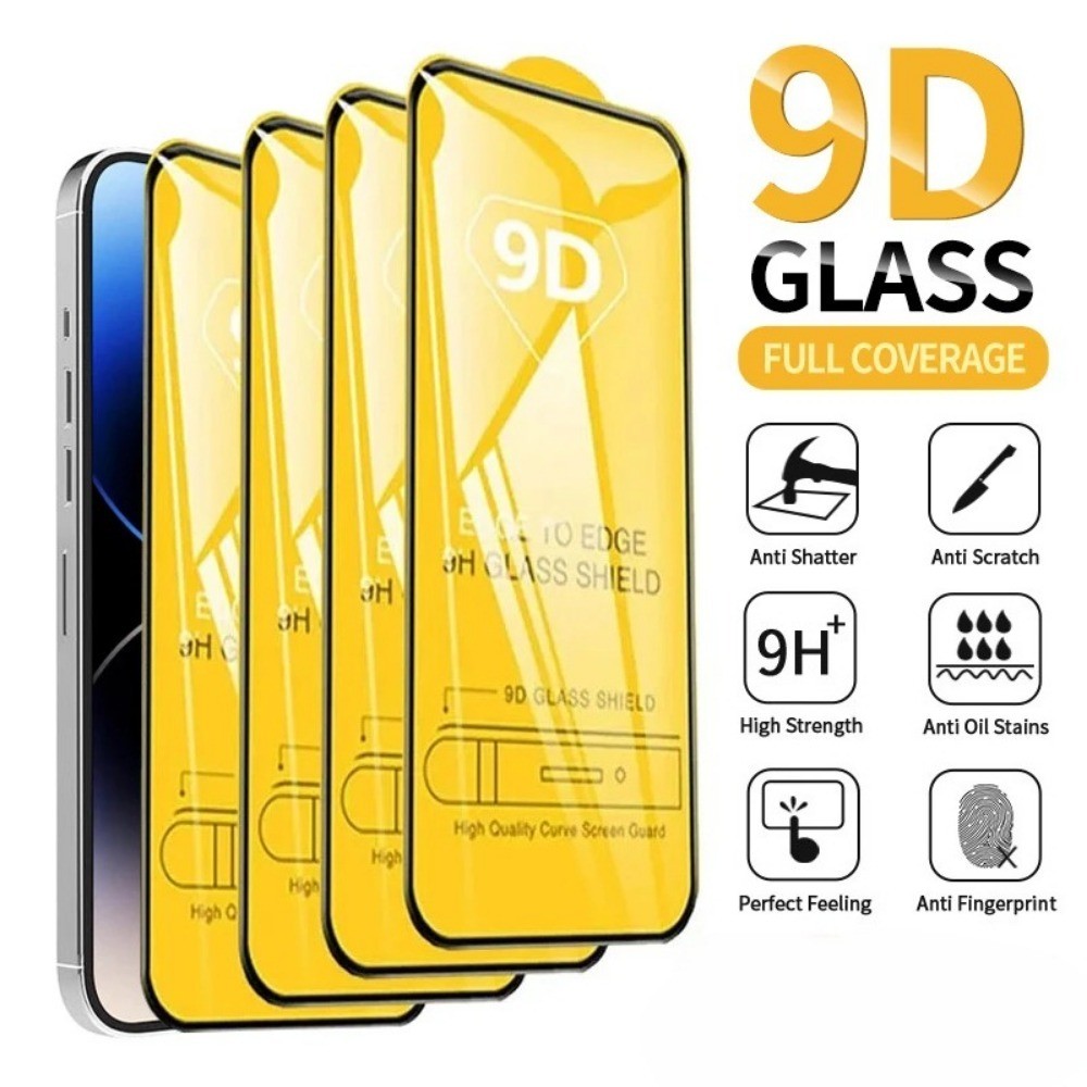 9D Ultra โปร่งใสกระจกนิรภัยแบบเต็มหน้าจอสําหรับ iPhone 17 Pro Max 11 12 13 14 15 16 Pro Max Plus Air HD คลุมทั้งหมดหน้าจอโทรศัพท์ Anti Scratch กันกระแทกป้องกัน Flim