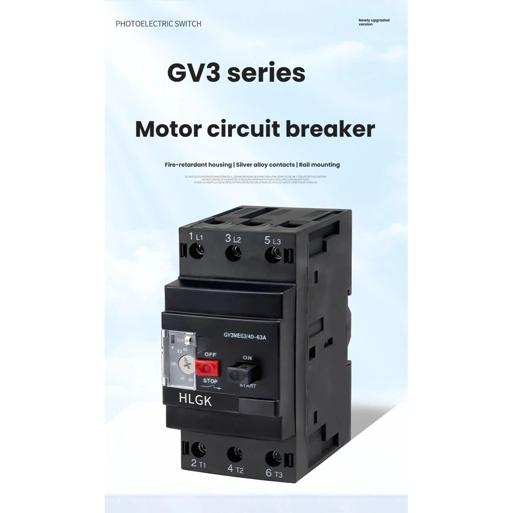 มอเตอร์มอเตอร์ 40-63a สวิตช์ป้องกันเบรกเกอร์ GV3ME40 63 GV3ME80C GV3A01
