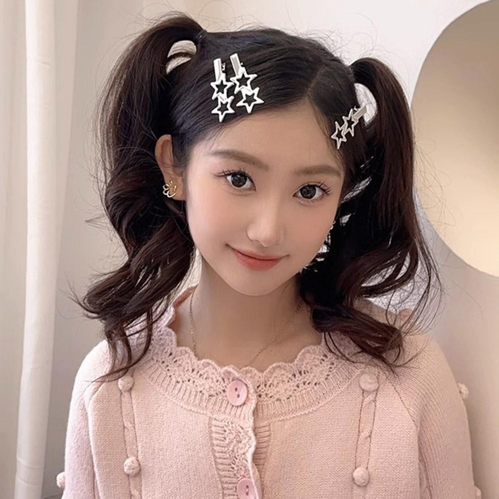 กิ๊บโลหะชุด Bangs คลิป Headdress Y2k บุคลิกภาพด้านข้างแฟชั่นคลิปคลิป Hairpin M5n7