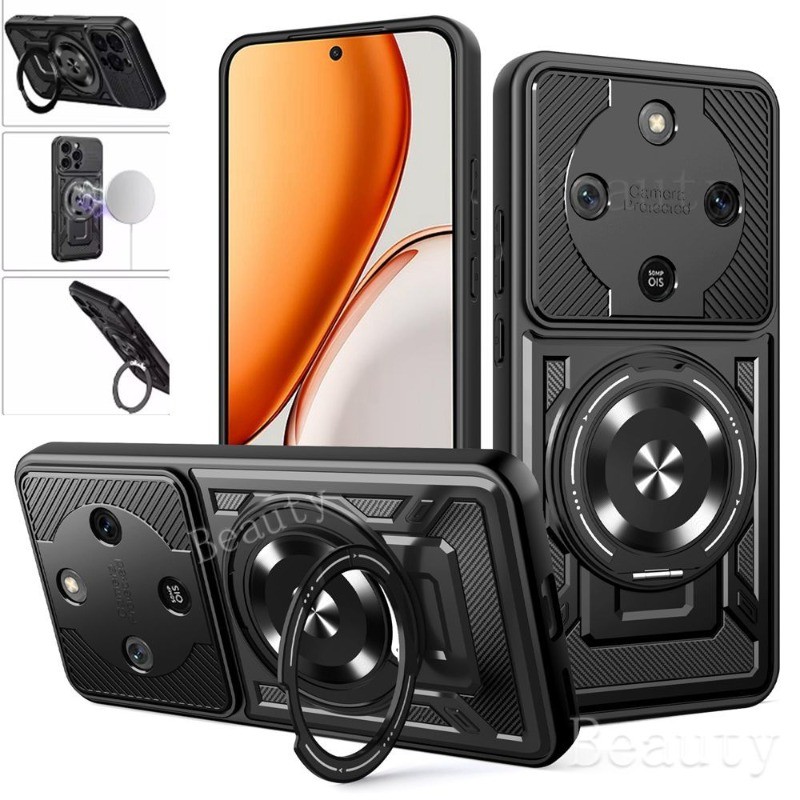 ปลอกสําหรับ Honor X9D X9 X7 D X7D X9C X5C Plus HonorX9D HonorX7D 5G 4G แม่เหล็กไร้สายชาร์จเคสโทรศัพท์เกราะแหวนวงเล็บเลนส์กล้องกันกระแทกปกหลัง