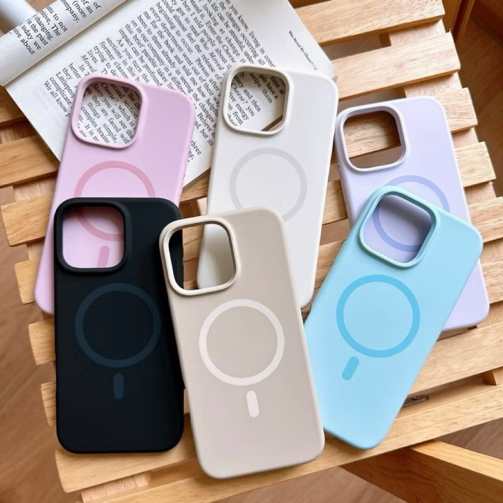 Supercase (แม่เหล็ก) lPhone11-16promax เคสซิลิโคน บุกำมะหยี่ ชาร์จไร้สาย
