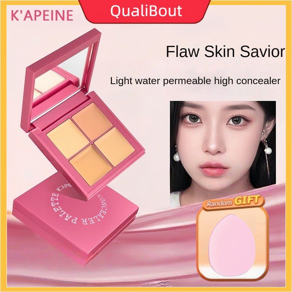 【COD】 [ของแถมฟรี] พาเลทคอนซีลเลอร์ 4 สี สำหรับใบหน้า ช่วยให้ผิวสว่างกระจ่างใส ปกปิดรอยแผลเป็นจากสิว ร่องใต้ตา และรอยคล้ำใต้ตา ﻿ 【QualiBout】